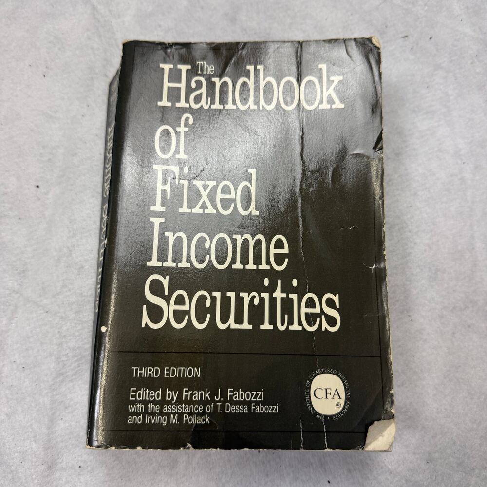 CFA Handbook Fixed Income Securities Third Edition Paperback Book Fabozzi